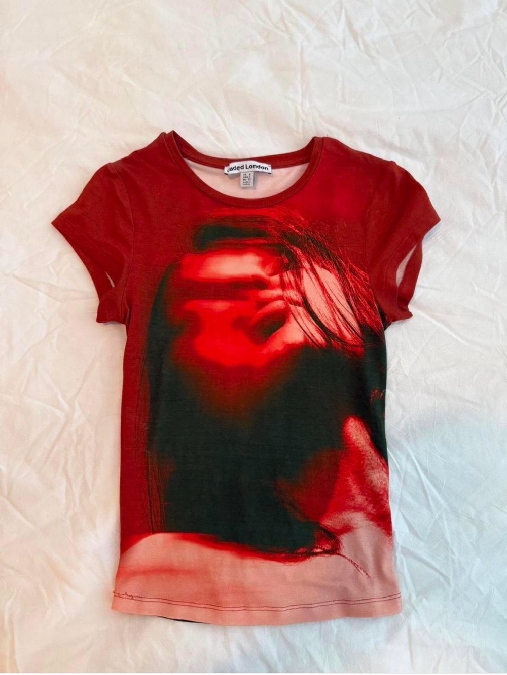 Jaded London Red and Black Graphic Short Sleeve Tee